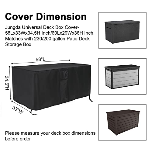 Jungda Outdoor Storage Box Cover For Keter Xxl 230 Gallon Plastic Deck Storage Container Box,Waterproof Patio Storage Box Cover - 58 X 33 X 34 Inch #TOP1