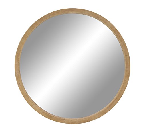Deco 79 Contemporary Wood Round Wall Mirror, 40" X 3" X 40", Brown #TOP26