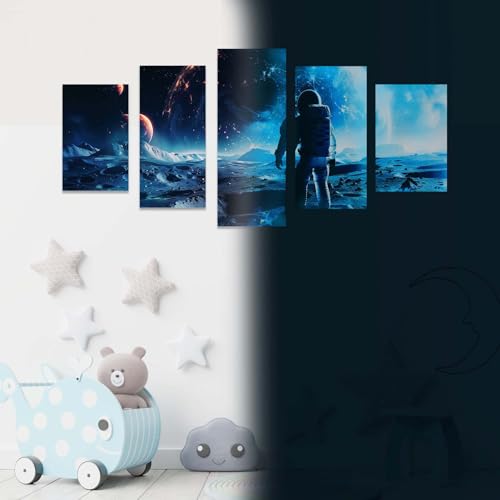 SNAIL GARDEN 5 piezas stickers 3D astronauta luminiscentes miniatura 2