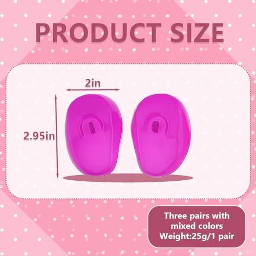 3 Pairs Soft Silicone Hair Dye Earmuffs Hair Coloring Ear Cover Shield Protective Cap Hair Treatment Ear Protectors Special for Salon Hairdressing Coloring Supply - Image 3