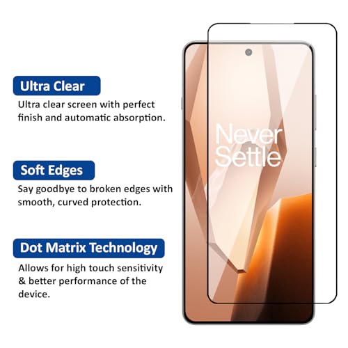 Image of AIBEX Tempered Glass for OnePlus 13R 5G | 9H Hardness | Anti-Glare & Anti-Fingerprint | Water Resistant | Edge-to-Edge Full Screen Protector | Bubble-Free Installation