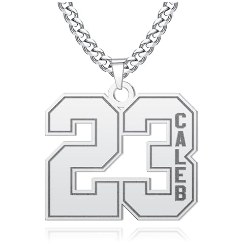 LoEnMe Jewelry Custom Number Necklace Baseball Football Athletes Personalized Name Sport Number Necklace for Men Women Cover