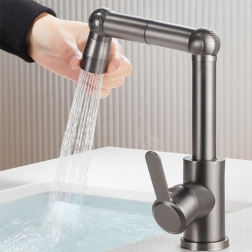 Robinet lavabo rotatif gris pistolet pour simplifier la routine matinale - 7