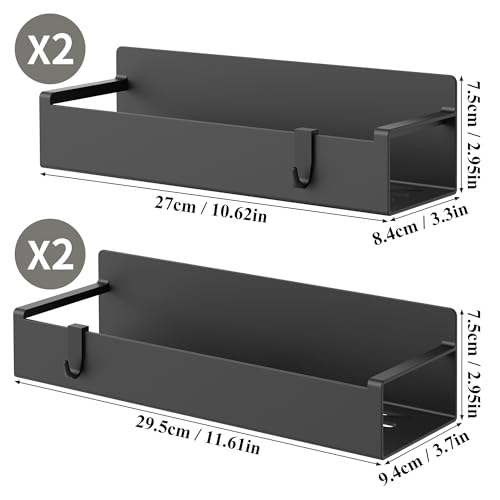 image for HuggieGems 4 Pack Magnetic Spice Rack Organizer for Refrigerator and O