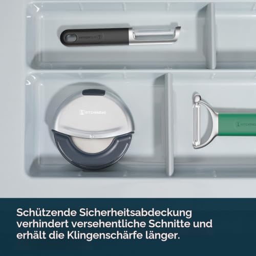 Foto von KITCHENDAO Premium Pizzaschneider für hohe Beanspruchung, Pizzaroller mit 10 cm scharfe Klinge mit Schutzkappe