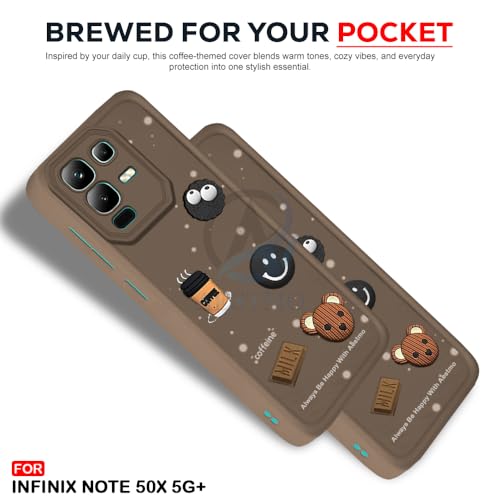 Image of AESTMO Back Case Cover for Infinix Note 50X 5G+ Cover | Cute Fun Cartoon 3D Ball | Coffee Silicone Case | Full Body Protection | Camera Protection Back Cover for Infinix Note 50X 5G+ (Brown)