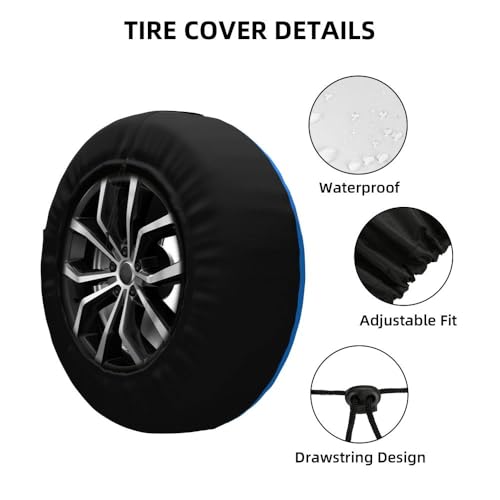 Image of Custom Spare Tire Cover, Personalized Text Image Waterproof Dust-Proof Universal Wheel Covers Protectors Fits Tire for Trailer RV SUV Truck Camper, DodgerBlue