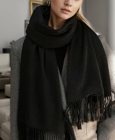 Bufanda de Cachemira Femenina 80'' x 27'' Bufanda de Regalo Femenina Pashmina Chal Suave y Cálida en Invierno Envuelta