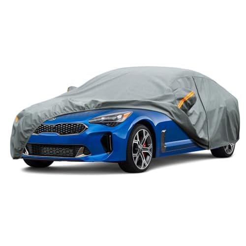 Kayme Heavy Duty Car Cover Custom Fit Kia Stinger (2017-2025) Waterproof All Weather for Automobiles, Full Exterior Covers Sun Rain UV Protection.（D
