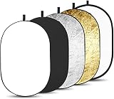 BDDFOTO 24"x35"/60x90cm Reflector Photography 5-in-1, Ellipse Light Reflector Multi-Disc with Bag Tr