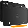 Aujen Silicone License Plate Frames Black, 2 Pack Car License Plate Frame, Universal US Black License Plate Holders Brackets Rust-Proof, Weather & Rattle-Proof, Car Accessories