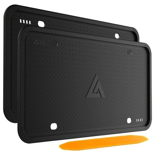 Aujen Silicone License Plate Frames Black, 2 Pack Car License Plate Frame, Universal US Black License Plate Holders Brackets Rust-Proof, Weather & Rattle-Proof, Car Accessories