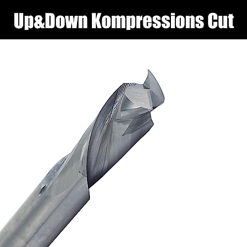AKYLIN Spiralnutfräser 8mm Schaft，Up&Down Kompressions Cut CNC VHM Spiralfräser für Oberfräse，8 mm mit Schnittdurchmesser，32 mm Schnittlänge Holzfräser zum Schneiden von Holz