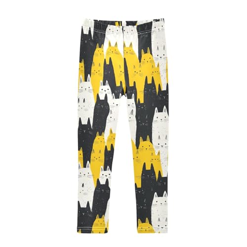 Colorful Cute Cat 6 Girls Leggings Athletic Pants Tights Stretch Bottom