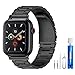 U191U Metal Bands Compatible with Apple Watch Band 41mm 40mm 38mm, Dressy Stainless Steel Chain Strap for Women iWatch Series Ultra/Ultra2/9/8/7/6/5/4/3/2/1 SE, Black