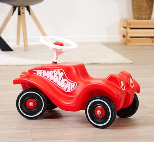 BIG - Bobby Car Whisper Wheels - Flüsterräder für BIG-Bobby-Car-Classic ab Baujahr 2000, Reifen-Set mit Befestigungsclips und Montageanleitung, für Kinder ab 1 Jahr, Schwarz