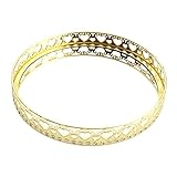 -Dekoratives Metalltablett aus handgefertigtem poliertem Metall und mit einer eleganten Spiegelglasoberfläche für die dekorativen Stücke zu Hause.