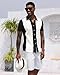 Aiyino Men's Vintage Bowling Shirt Summer Hawaiian Shirt Retro Button Down Short Sleeve Casual Beach Shirt Black
