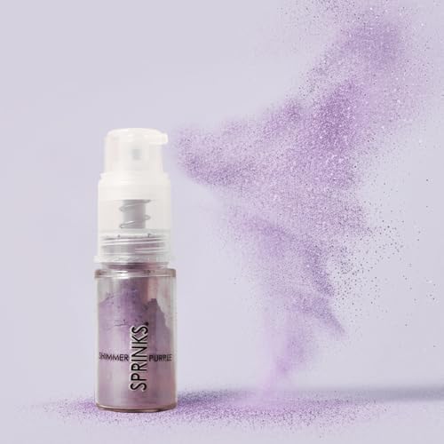 Sprinks Edible Dust Spray Pump | Shimmer Purple Micro Fine Glitter | Easy to Use for Cakes Cupcakes Cookies and Desserts | Purple Sprinkles Edible