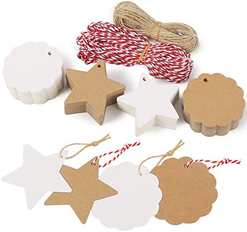 300 Stk Geschenkanhänger Aus Kraftpapier Mit Juteschnur - Braun