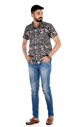Image of Venisa Men's Cotton Blended Printed Casual Shirt