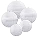 Beistle 54557-W White Paper Lantern Assortment, Assorted Sizes, 5 Paper Lanterns In Package
