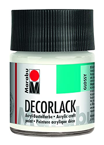 Marabu Acrilico Vernice "Decor, Wei, 50 Ml, In Vetro, Ve = 1
