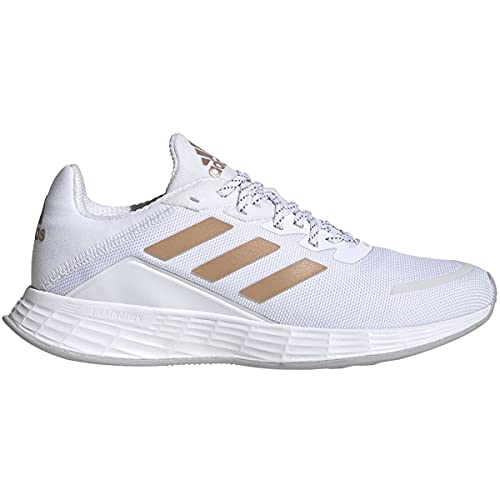 adidas Women's Duramo SL Running Shoe, White/Copper Metallic/Copper Metallic, 6.5