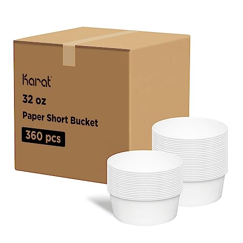 Karat FP-PSB32 32 oz. Paper Short Buckets (Case of 360)