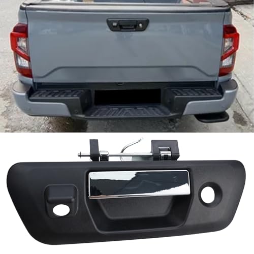 Tidevib Tailgate Handle with Integrated Camera and Keyhole for Nissan for Navara NP300 (2015-2019), ABS Black, for OEM 90606-4JG0C for Replacement
