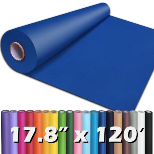 PerkHomy 17.8 x 1 440 (120) Blue Kraft Paper Roll for Craft Bulletin Board Paper Art Table Covering Crafting Gift Wrapping Bouquet Packing Parcel 80GSM 55LB (Blue 17.8 x 120)