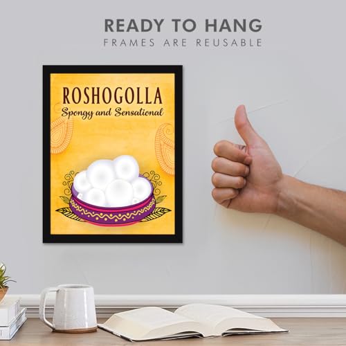 Image of Chaka Chaundh - Rasgulla Quotes Frames - methai Quotes with Frames - sweet Quotess Wall Frames - dessert Quotess for Poster Decor - (14 X 11 Inches)