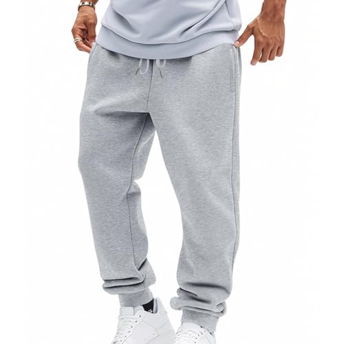 Sweatpants for Men Casual Fleece Drawstring Elastic Waist Pants Baggy Workout Athletic Joggers with Pockets4