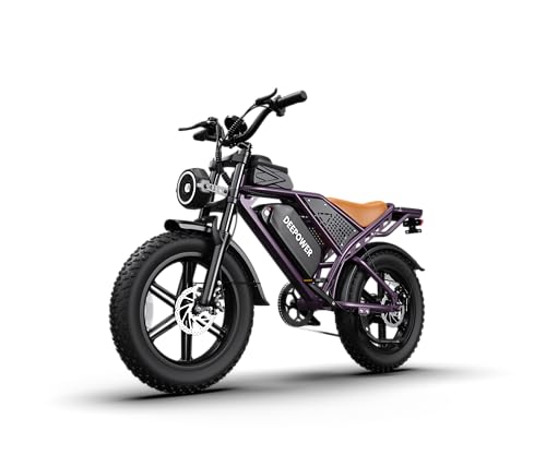 DEEPOWER Electric Bike for Adults,2000W Peak Motor&28MPH Electric Dirt Bike，48V 20AH/35AH/60AH Battery, 70-160 Max Miles,Dual Suspension Ebikes for Adults, 20" Fat Tire E Bike