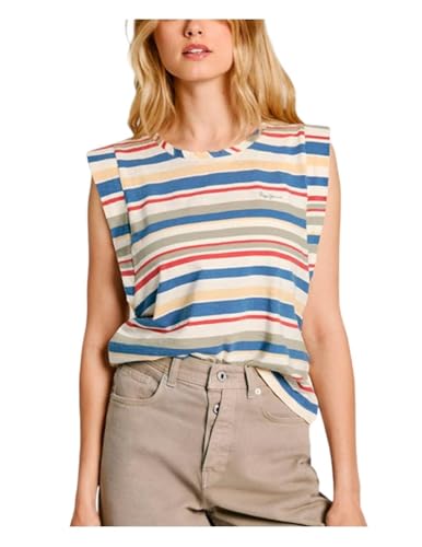 Pepe Jeans Eva T-Shirt, Bianco (Mousse White), L...
