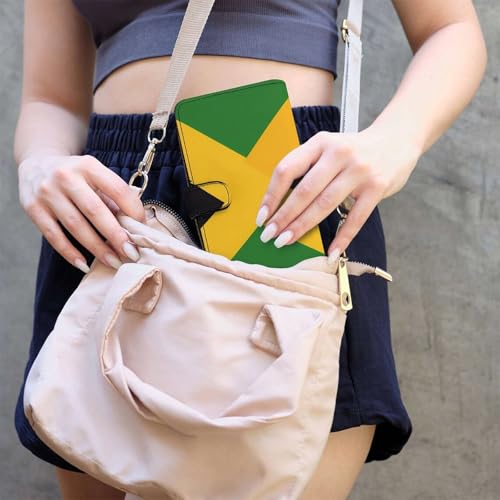 Jamaican Flag Womens PU Leather Wallet Long Purse Clutch Organizer for Office Travel 7
