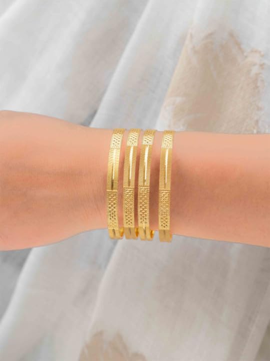 Image of Zeraki Jewels Women's Traditional Gold Plated Bangles Set | Elegant Designer Kada Bangles | Classic Ethnic Jewellery for Women & Girls | Perfect for Wedding, Festive & Daily Wear