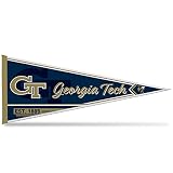 Rico Industries NCAA Georgia Tech Yellow Jackets - GT Classic 12" x 30" Felt Wall Décor Pennant - Great for Home/Bed Room/Man Cave Décor