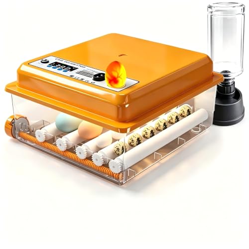 Bestash Brutautomat Vollautomatisch Inkubator Hühne mit Automatische Wasserversorgung & Eierwender & Eierdurchleuchter Temperatur Feuchtigkeitskontrolle & Haftnotizen