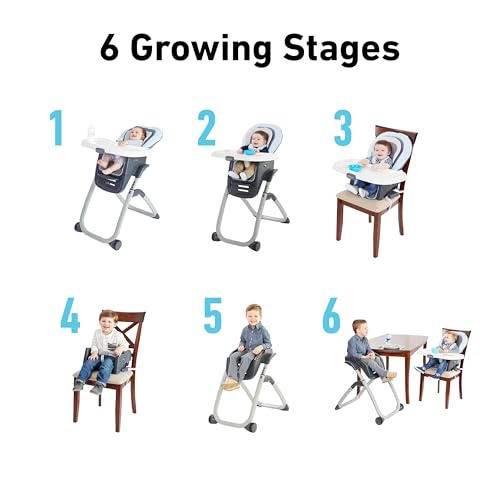 Image of Graco DuoDiner DLX 6 in 1 High Chair, Converts to Dining Booster Seat, Youth Stool & More, Mathis, Grey