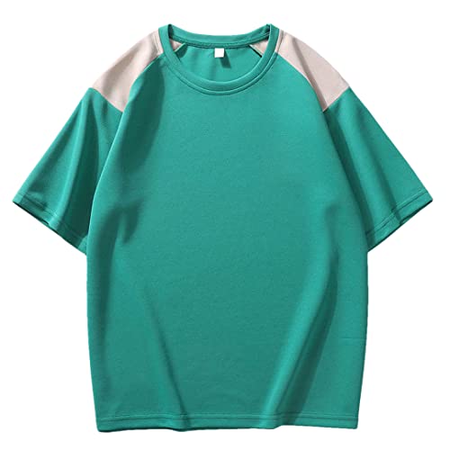 T-shirt d'été surdimensionné homme col rond aux couleurs contrastées EN8