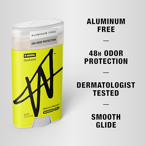 Image of W By Jake Paul Men's Aluminum-Free Deodorant, Sensitive Skin Friendly, Dermatologist Tested, Vitamin-Infused Deodorant for Men, Original Scent, 2.6 oz
