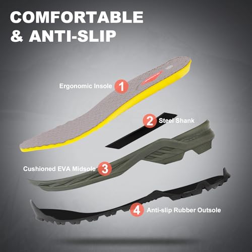 Showave Men's Rubber Hunting Boots, Waterproof Rain Boots Insulated Neoprene Mud Boot, Durable Arctic Outdoor Working Boot with Steel Shank3