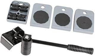 Hilka Tools 77255505 Appliance Rollers, Black/Silver, Set of 5 Pieces