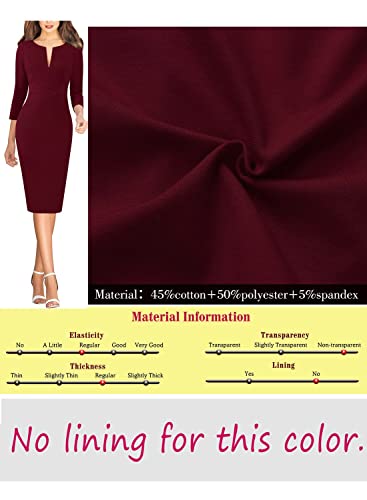 Image of VFSHOW Womens Work Business Office Zipper Up Slim Bodycon Sheath Dress