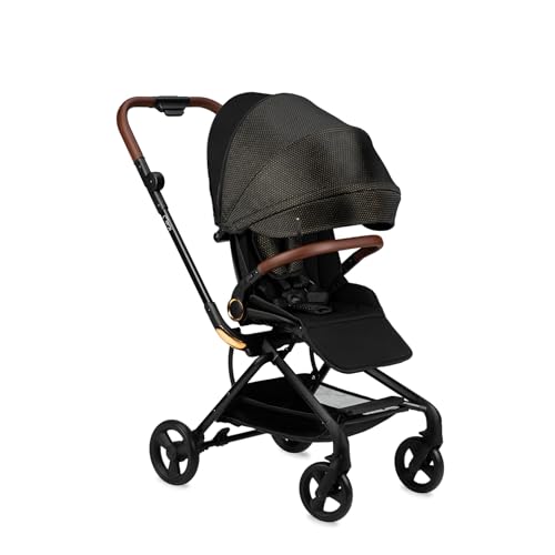MoMi Kinderwagen ADELLE ab 6. Monat (bis 22 kg), klappbarer Buggy mit 360°-Sitz und 5-Punkt-Sicherheitsgurt, Einkaufskorb, mit Tragegriff zum Tragen nach dem Zusammenklappen