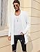 COOFANDY Mens Ruffle Shawl Collar Open Front Lightweight Long Length Drape Cape Overcoat Sweater with Pockets White Large