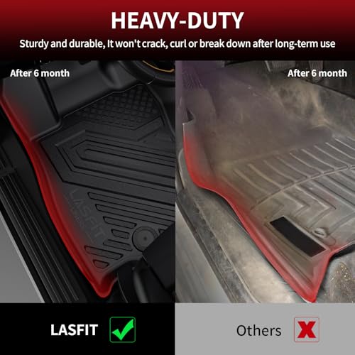 Image of LASFIT Floor Mats & Cargo Mats for Volkswagen Taos 2022-2026(Only Fit FWD), All Weather TPE Custom Fit Floor Liners for VW Taos Accessories 1st & 2nd Row Car Mats & Trunk Mats, Easy to Clean, Black