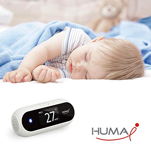 Image of Huma-i (HI-100), Advanced Portable Air Quality Monitor Indoor Outdoor Which Measures Particle Matter (PM2.5 and PM10), White