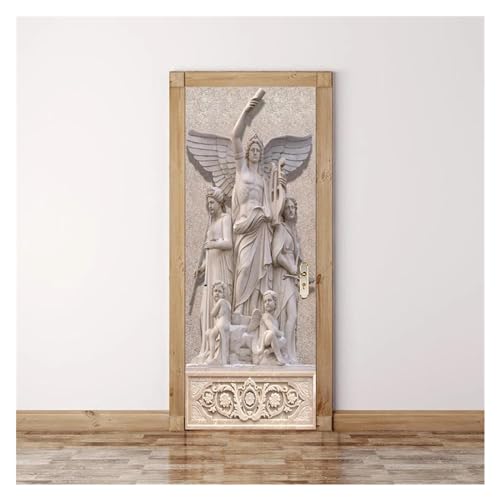 Affiche auto-adhésive en PVC haute définition motif statue 3D